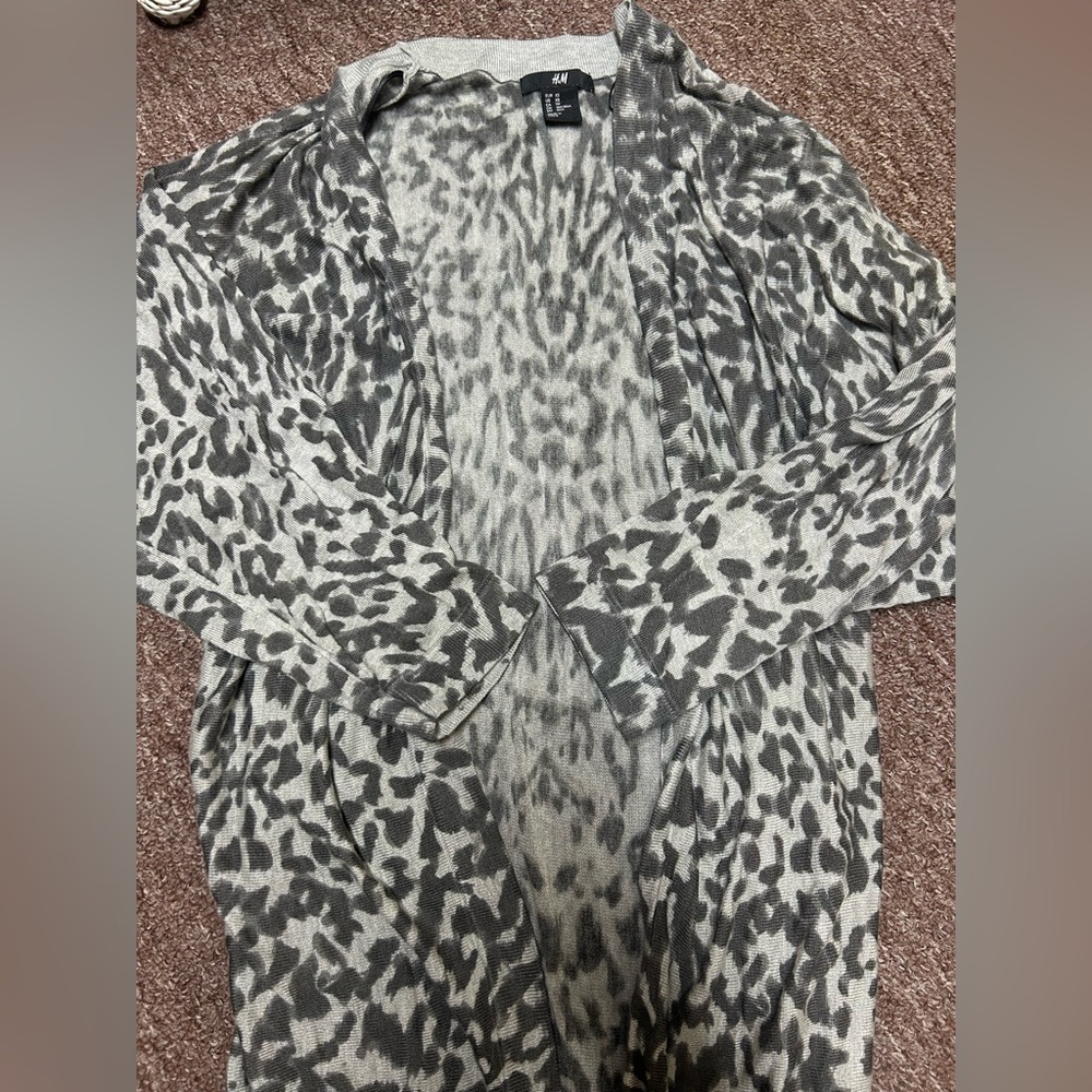H&M Black and Gray Cardigan Sweater